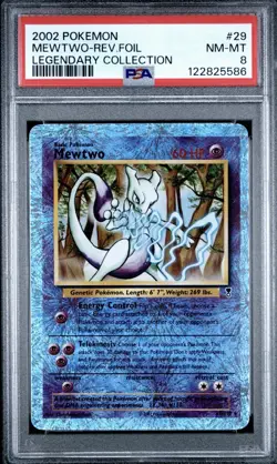 Mewtwo Reverse Holo Legendary Collection Pokemon PSA 8 **New Cert** VERY CLEAN - Image 1
