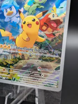 Pokemon TCG Paldea Evolved Pikachu Pokemon Center Stamp Black Star Promo SEALED - Image 2