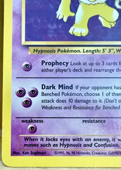 Hypno Pokemon TCG Fossil Set Unlimited 23/62 Rare Non-Holo LP - Image 2