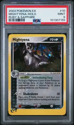 2003 Pokemon EX Ruby & Sapphire Mightyena Holo 10/109 PSA 9 - Image 1