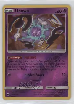 Unown Reverse Foil Pokemon Sun & Moon Lost Thunder #92 - Image 1