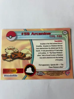 2000 Topps Chrome Pokemon TV Animation Edition Arcanine #59 - Image 2