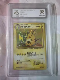 Pokemon Raichu - CGA 98 PRISTINE - Japanese Fossil 1997 - #26 - Holo Rare - Image 1