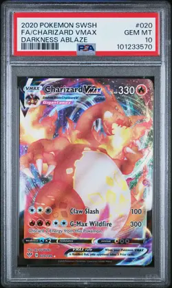 2020 POKEMON SWORD & SHIELD DARKNESS ABLAZE #020 FULL ART/CHARIZARD VMAX PSA 10 - Image 1