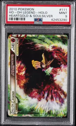 2010 POKEMON HEARTGOLD & SOULSILVER #111 HO-OH LEGEND-HOLO PSA 9 - Image 1