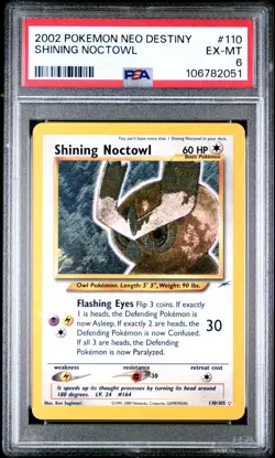 Pokemon TCG - Shining Noctowl #110/105 Neo Destiny - PSA 6 (EX-MT) Secret Rare - Image 1