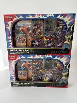 Set Of 2 Pokemon TCG Mega Lucario ex Premium Fig Collection Box Factory Sealed - Image 1