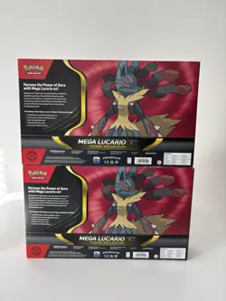 Set Of 2 Pokemon TCG Mega Lucario ex Premium Fig Collection Box Factory Sealed - Image 2