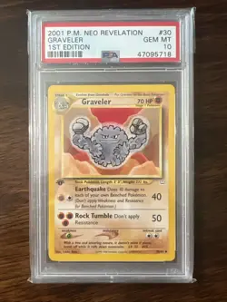 Pokemon PSA 10 1st Edition Neo Revelation Graveler - Image 1