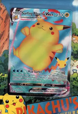Pokemon TCG Surfing Pikachu VMAX 009/025 Celebrations Ultra Rare NM/M - Image 1