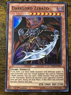 Yu-Gi-Oh Darklord Zerato 1st Edition Near Mint Super Rare DESO-EN041 - Image 1