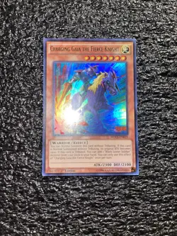 Yugioh! Charging Gaia the Fierce Knight DOCS-EN019 Ultra Rare 1st Edition LP - Image 1