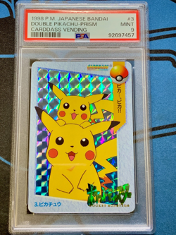 PSA 9 Pikachu 3 Pokemon Carddass Anime Collection Bandai 1998 Holo Prism Card - Image 1