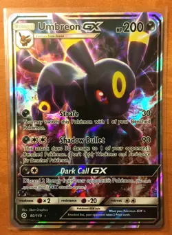 Pokemon Umbreon GX Full Art Sun & Moon 80/149 Ultra Rare Holo Foil Card - Image 1