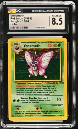 CGC 8.5 Venomoth 1999 Jungle 13/64 Holo Pokemon Card - Image 1