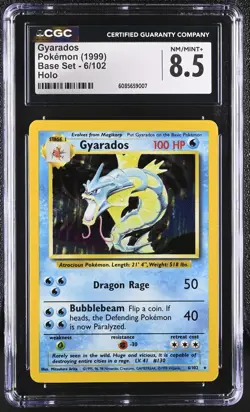 CGC 8.5 Gyarados 1999 Base Set 6/102 Holo Pokemon Card - Image 1
