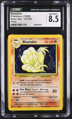 CGC 8.5 Ninetales 1999 Base Set 12/102 Holo Pokemon Card - Image 1
