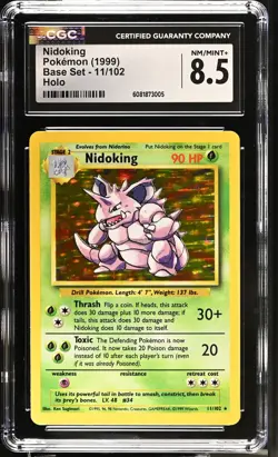 CGC 8.5 Nidoking 1999 Base Set 11/102 Holo Pokemon Card - Image 1