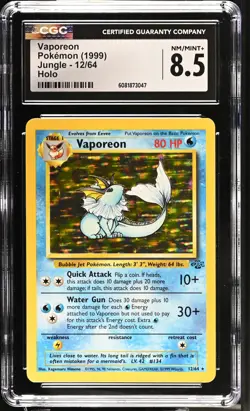 CGC 8.5 Vaporeon 1999 Jungle 12/64 Holo Pokemon Card - Image 1