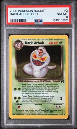 Vintage Dark Arbok 2/82 Team Rocket holo - PSA graded 8 NM-MT - Pokemon TCG card - Image 1