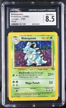 CGC 8.5 Nidoqueen Jungle 7/64 Holo Rare Pokemon Card psa - Image 1