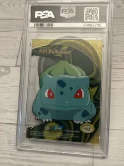 2000 TOPPS POKEMON TV ANIMATION CLEAR CARDS #PC2 BULBASAUR PSA 10 - Image 3