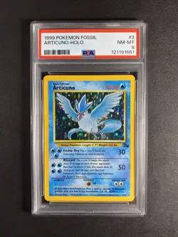 Articuno 2/62 - Fossil - Holo - Vintage - Pokemon Card - PSA 8 - Image 1