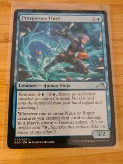 MTG Prosperous Thief 073 Kamigawa: Neon Dynasty M/NM Free UK P&P - Image 1