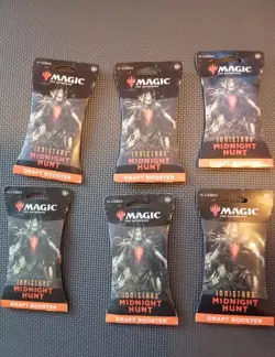 Magic the Gathering Innistrad Midnight Hunt Draft Booster Sealed 6 Pack 15 Cards - Image 1