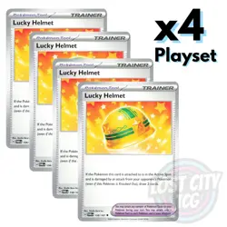 4x Lucky Helmet 158/167 (Playset) - Twilight Masquerade - x4 Playset Pokemon NM - Image 1