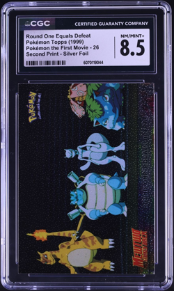 CGC 8.5 Round One Equals Defeat Foil Topps Movie Edition 1999 Pokemon Card #26 - Image 1