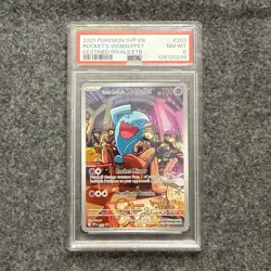 2025 POKEMON SVP EN-SV BLACK STAR PROMO #203 TEAM ROCKET'S WOBBUFFET PSA 8 - Image 1