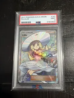 2017 Pokemon TCG Sun & Moon Base Set Full Art Holo Rare Trainer Lillie 147/149 - Image 1