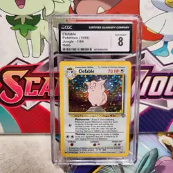 CGC 8 Clefable 1/64 Holo Rare - Jungle - Pokemon TCG - SHIPS FAST - Image 1
