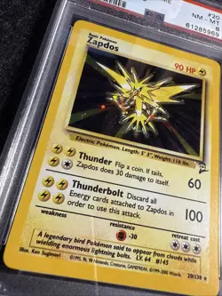 2000 Pokemon Base Set 2 Zapdos 20/130 English Holo Rare 20/130 PSA 8 NM/MT - Image 3
