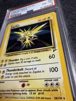2000 Pokemon Base Set 2 Zapdos 20/130 English Holo Rare 20/130 PSA 8 NM/MT - Image 4