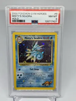 2000 Pokemon Gym Heroes Holo #9 Misty's Seadra PSA 8 NM-MT - WOTC Vintage - Image 1