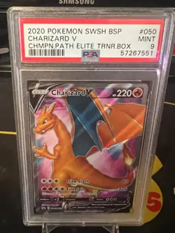 Pokemon Card TCG - Charizard V SWSH050 - Champions Path - PSA 9 - Image 1