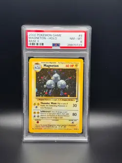 2000 POKEMON GAME BASE II #9 MAGNETON HOLO SWIRL PSA 8 - Image 1