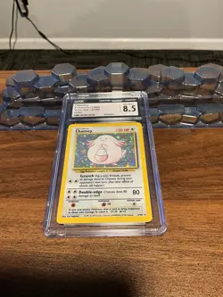 Chansey 3 Base Set Holo Unlimited Pokemon CGC 8.5 NM Mint - Image 1