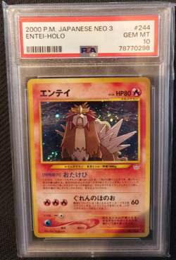 PSA 10 Entei #244 Holo Neo 3 Revelation WOTC Vintage Rare Japanese Pokemon Card - Image 1