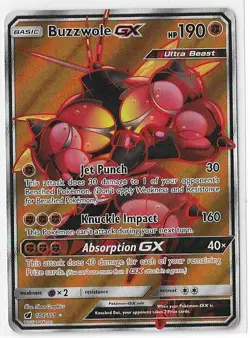 Pokemon Card - Buzzwole GX Crimson Invasion 104/111 Ultra Rare Full Art SM NM - Image 1