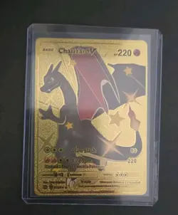 Charizard V HP 220 Gold Foil Pokemon Card 079/073 Fan Art Mint - Image 1