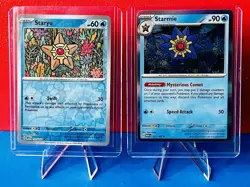 Staryu + Starmie 120, 121/165 Common Rare Holographic Pokemon Cards - Image 1