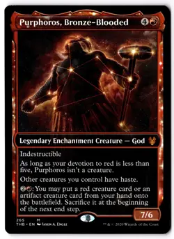 Purphoros, Bronze-Blooded (Showcase) M Theros Beyond Death 265 NM - Image 1