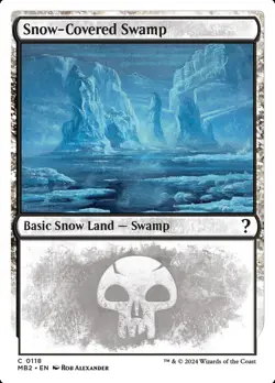 MTG Magic the Gathering Snow-Covered Swamp (118/390) Mystery Booster 2 NM - Image 1