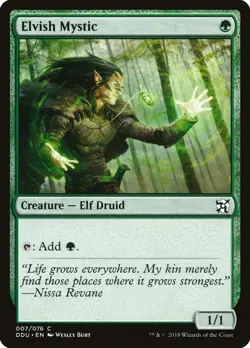 MTG Magic the Gathering Elvish Mystic (7/80) DD Elves vs. Inventors NM - Image 1