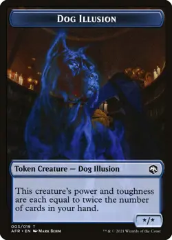 MTG Token - Dog Illusion (3/518) Adventures in the Forgotten Realms LP - Image 1