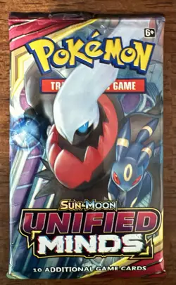 Pokemon TCG Sun and Moon Unified Minds Booster Pack for sale online - Image 1