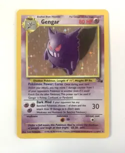 1999 Pokemon Fossil Unlimited #5 Gengar HOLO LP Rare - Image 1